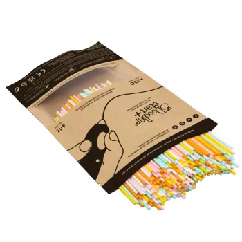 Náplňový balíček filamentu 3DOODLER Start Eco Plastic Fire and Ice – 250 ks, 2,5 mm, kompostovateľný, oranžová/tyrkysová/biela/žltá