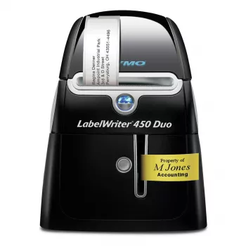 DYMO LabelWriter 450 Duo tlačiareň etikiet | priama termotlačiareň etikiet | rýchla tlač etikiet, čiarových kódov a ďalších | tlačí etikety LW aj plastové etikety D1