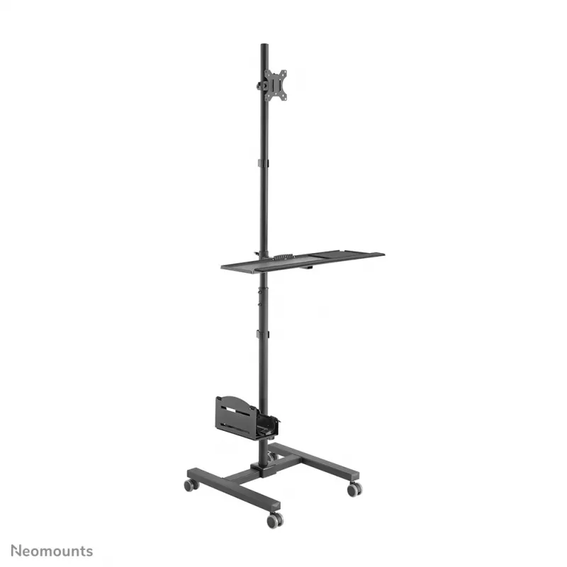 Neomounts FPMA-MOBILE1700 mobilné pracovisko, 10-32 palcov (25,4-81,3 cm), max. 8 kg, VESA 75x75-100x100, výška 94-175 cm, oceľ, čierne