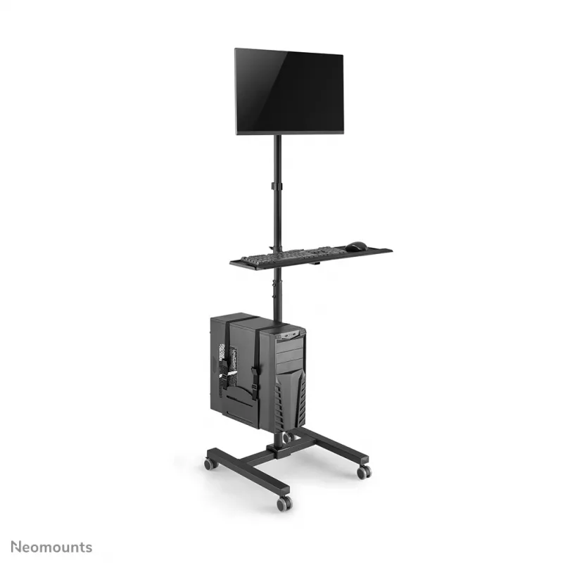 Neomounts FPMA-MOBILE1700 mobilné pracovisko, 10-32 palcov (25,4-81,3 cm), max. 8 kg, VESA 75x75-100x100, výška 94-175 cm, oceľ, čierne