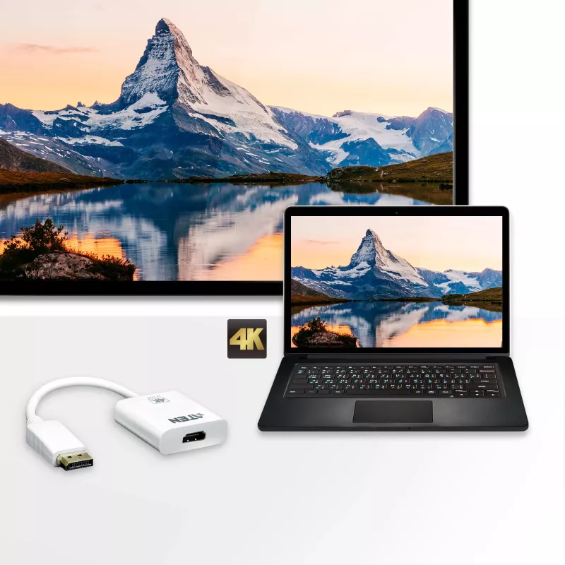 ATEN 4K aktívny konvertor DisplayPort na HDMI, 3D, až 3840 x 2160 @30Hz
