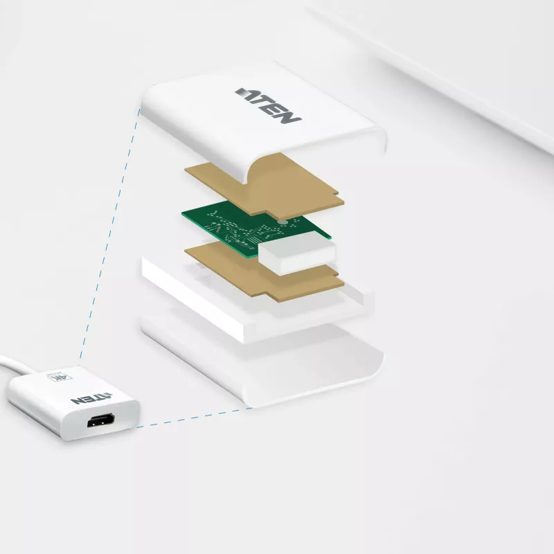 ATEN 4K aktívny konvertor DisplayPort na HDMI, 3D, až 3840 x 2160 @30Hz