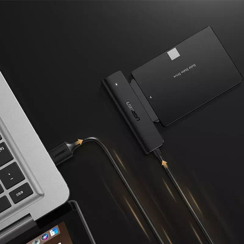 Externé puzdro 2,5 inch SATA III USB 3.0 UGREEN 70609 pre 2,5 inch SATA SSD/HDD, USB-A na SATA, 5 Gbit/s, čierne