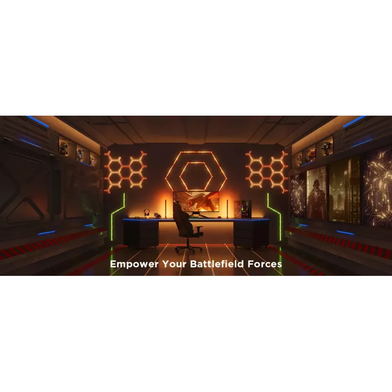 Inteligentné nástenné svetlo Govee Gaming Wall Lights (4+1) – WLAN/Bluetooth, viacfarebné, 4 kusy, 370×45×30 mm