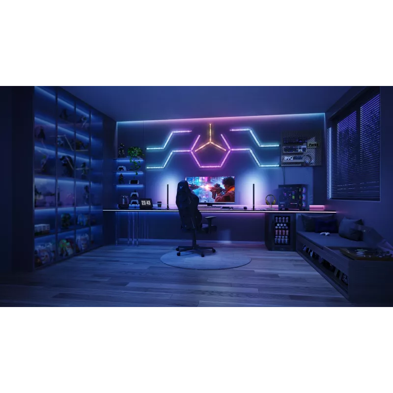 Inteligentné nástenné svetlo Govee Gaming Wall Lights (4+1) – WLAN/Bluetooth, viacfarebné, 4 kusy, 370×45×30 mm