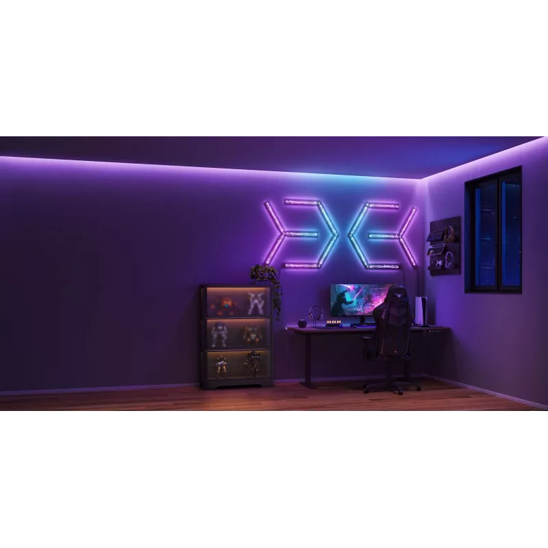 Inteligentné nástenné svetlo Govee Gaming Wall Lights (4+1) – WLAN/Bluetooth, viacfarebné, 4 kusy, 370×45×30 mm