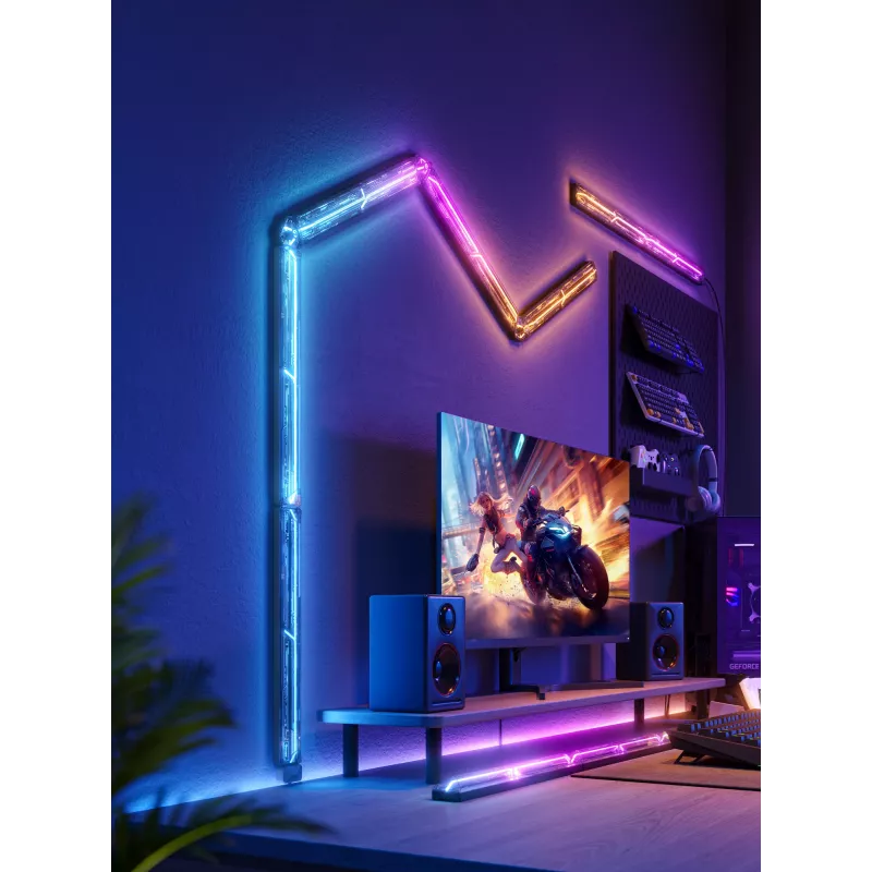 Inteligentné nástenné svetlo Govee Gaming Wall Lights (4+1) – WLAN/Bluetooth, viacfarebné, 4 kusy, 370×45×30 mm