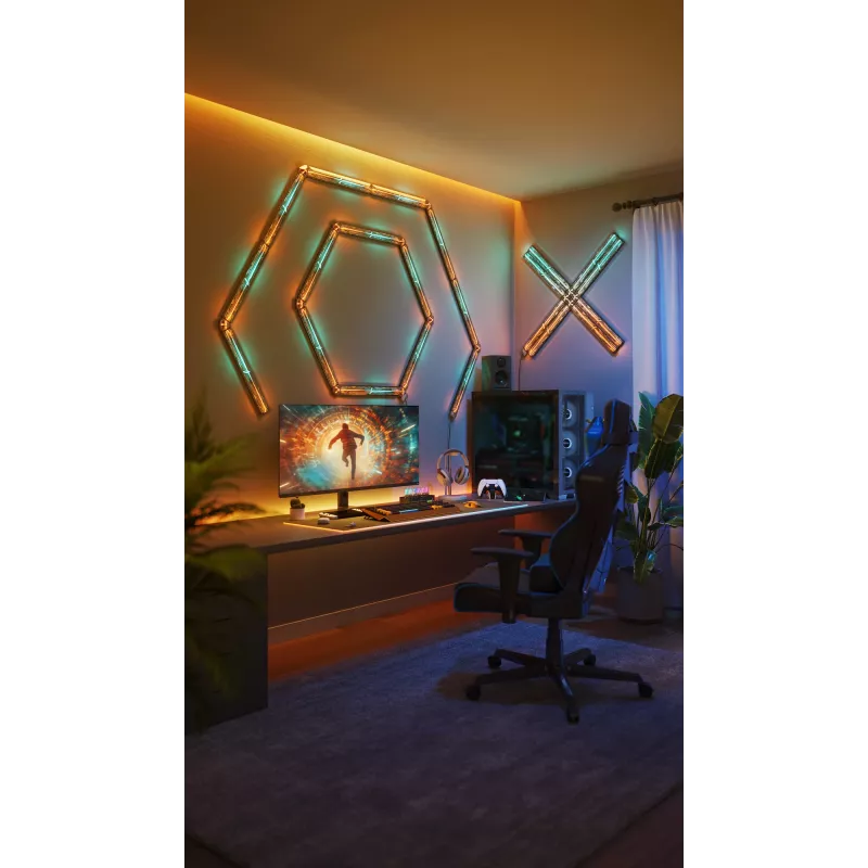 Inteligentné nástenné svetlo Govee Gaming Wall Lights (4+1) – WLAN/Bluetooth, viacfarebné, 4 kusy, 370×45×30 mm