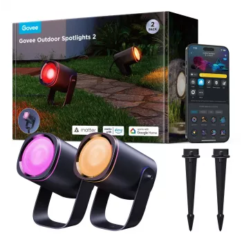 Vonkajší reflektor Govee H7093 RGBICWW 750 lm Wi-Fi 2,4 GHz, RGB + teplá biela