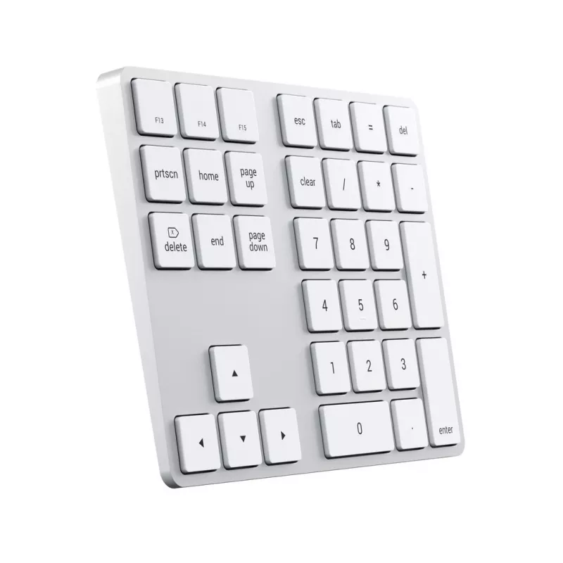 Satechi ST-XLABKS Extended bezdrôtová Bluetooth numerická klávesnica, strieborná