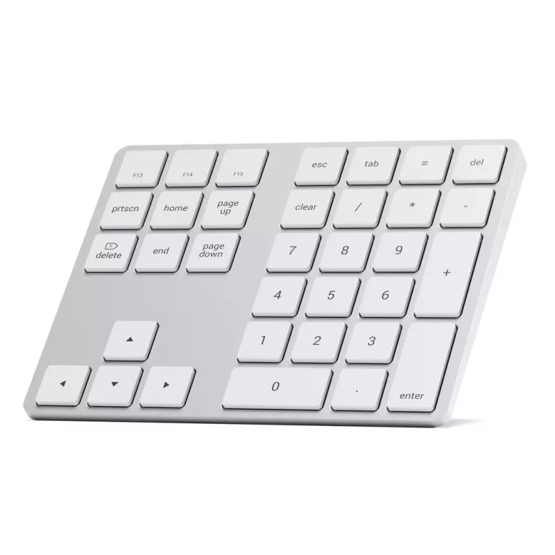 Satechi ST-XLABKS Extended bezdrôtová Bluetooth numerická klávesnica, strieborná