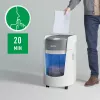 Leitz IQ OptiMax Small Office 350 mikrokrájačka skartovačka bezpečnostná trieda P5 22 l – biela