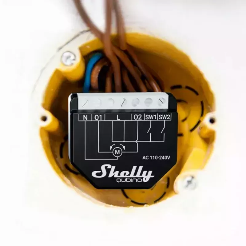 Smart relé Shelly Wave Shutter čierne 10 A 110–230 V, max. dosah 40 m, 25 dBmW