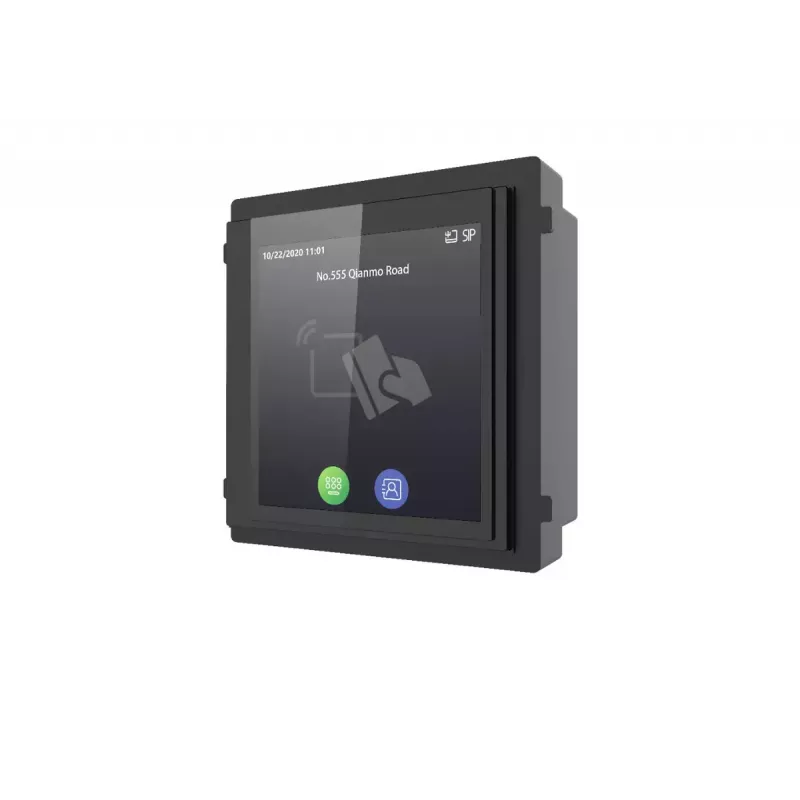 Hikvision DS-KD-TDM dotykový modul displeja s čítačkou kariet Mifare, 480x480 IPS, pre modulárnu dverovú stanicu KD8 Series Pro