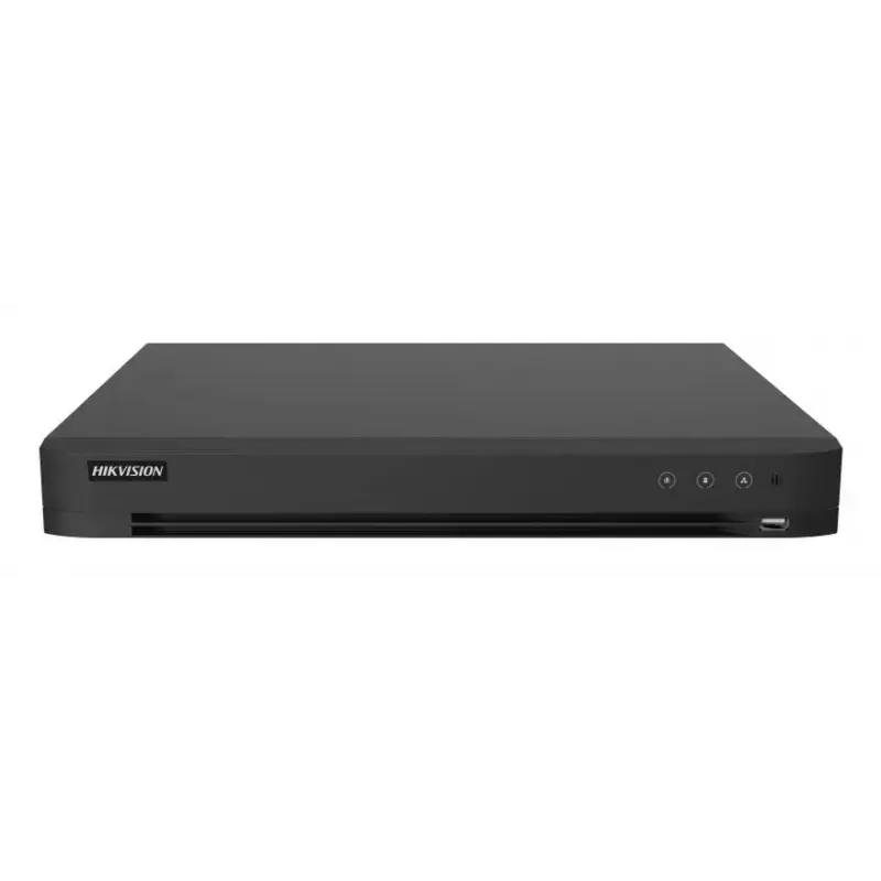 DVR Hikvision Pro Series 16-kanálový 5 MP 1U H.265 AcuSense — 16 vstupov, 3840×2160, 12 TB, 12V DC