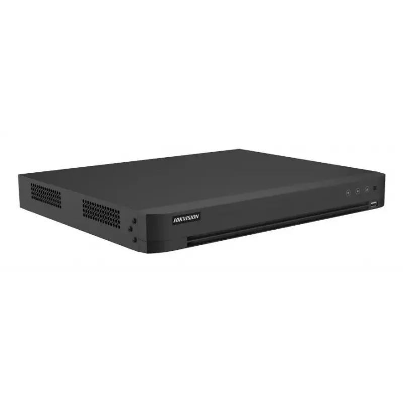 DVR Hikvision Pro Series 16-kanálový 5 MP 1U H.265 AcuSense — 16 vstupov, 3840×2160, 12 TB, 12V DC