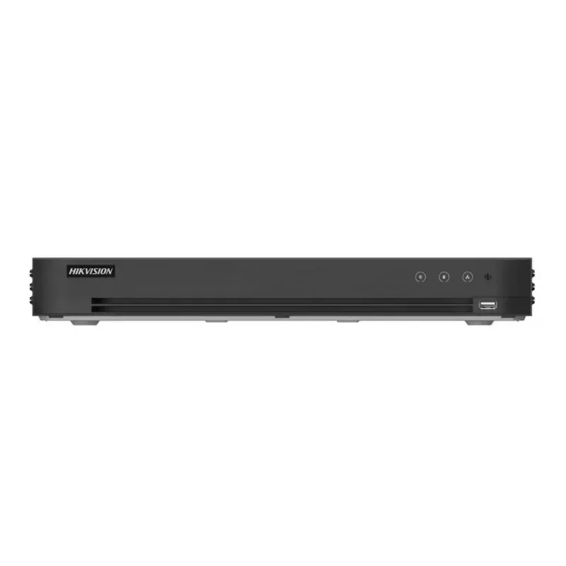 DVR Hikvision Pro Series 16-kanálový 5 MP 1U H.265 AcuSense — 16 vstupov, 3840×2160, 12 TB, 12V DC
