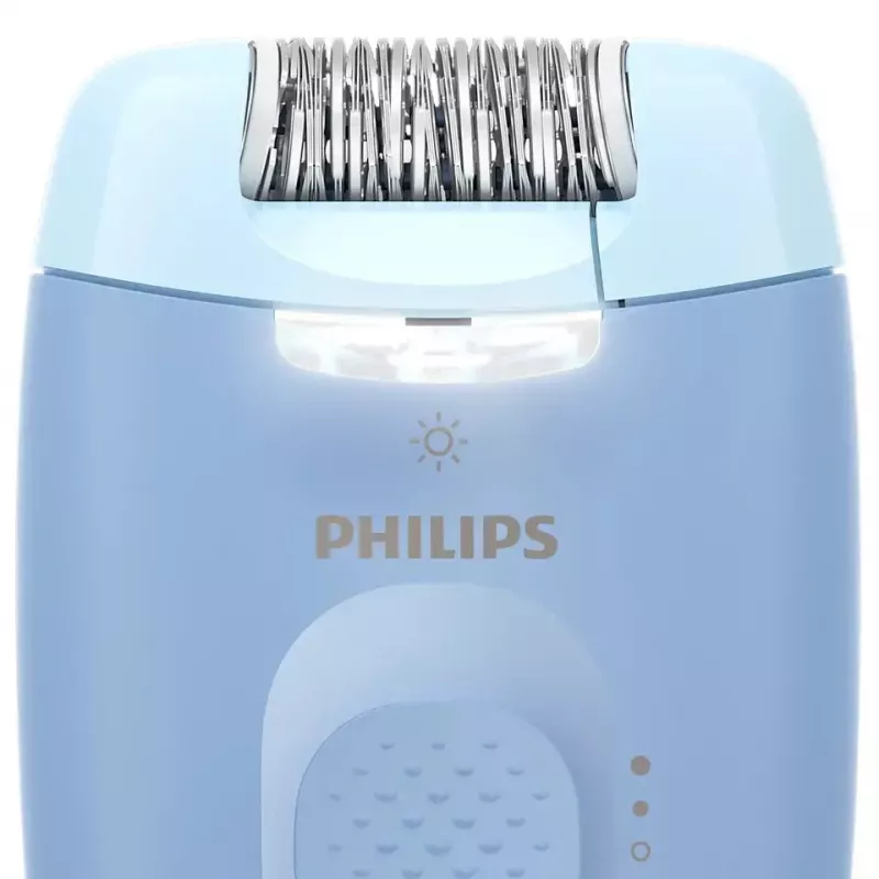 Epilátor Philips BRE247/00 Series 4000 — 2 výkonové stupne, holiaci strojček, masáž, modrý