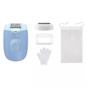 Epilátor Philips BRE247/00 Series 4000 — 2 výkonové stupne, holiaci strojček, masáž, modrý