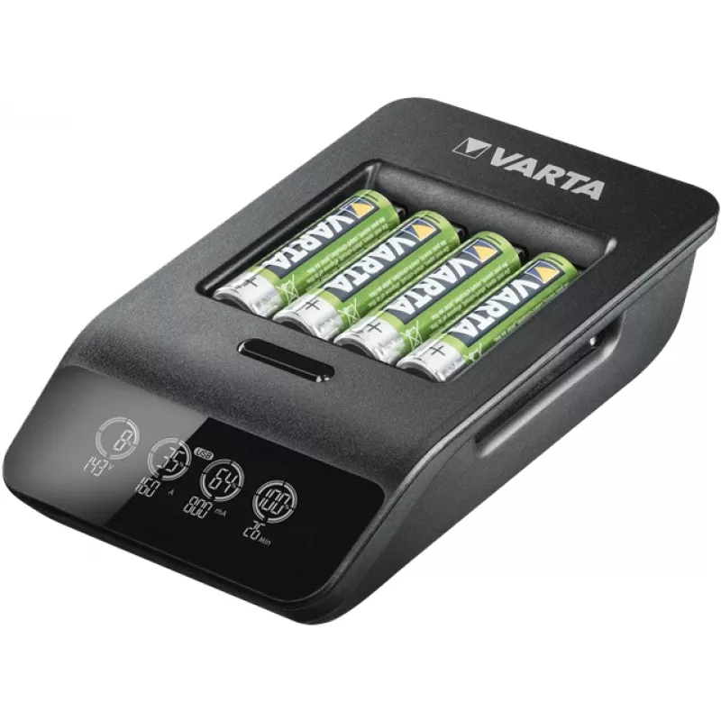 VARTA LCD Smart Charger+ s 4 AA batériami 2100 mAh