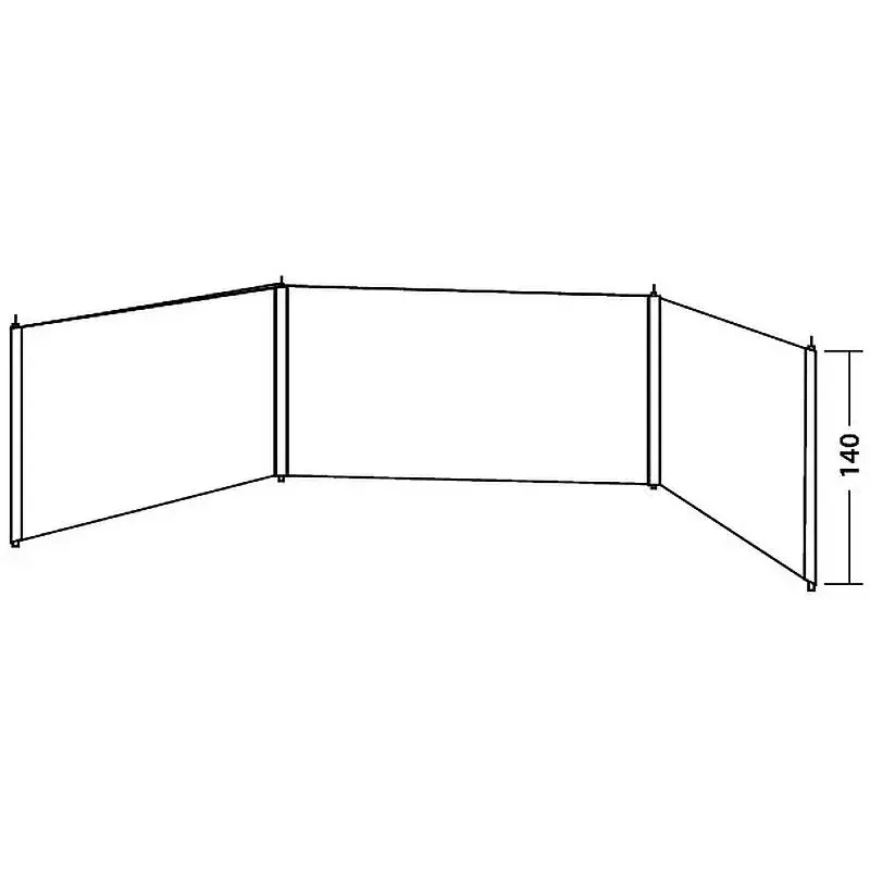 Plážová vetrolamka Easy Camp 120330 sivá polyester 5000 mm x 1400 mm