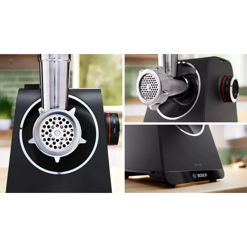 Mlynček na mäso Bosch Serie 4 MFWS450B 500 W, 2,5 kg/min, 2 rýchlosti, čierny