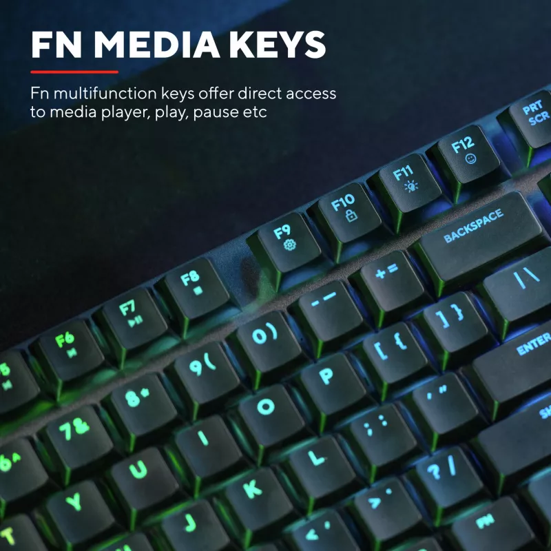 Trust GXT 868 Torix klávesnica herná USB + RF Wireless + Bluetooth QWERTY US English čierna