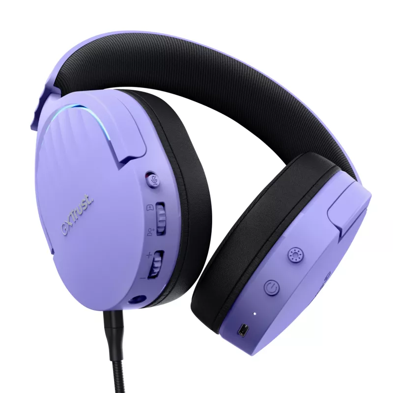 Trust GXT 491P FAYZO headset káblový & bezdrôtový hlavový most herný USB Type-A Bluetooth čierny, fialový