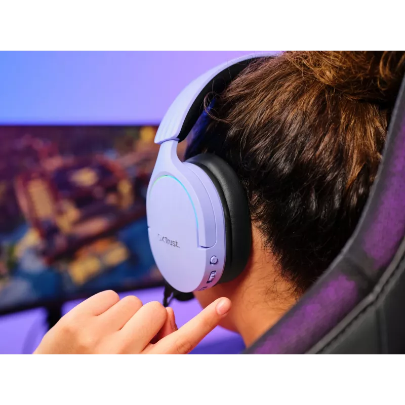 Trust GXT 491P FAYZO headset káblový & bezdrôtový hlavový most herný USB Type-A Bluetooth čierny, fialový