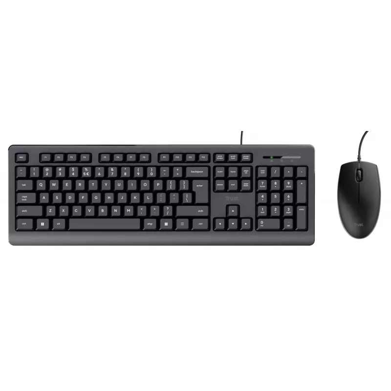 Trust Primo klávesnica, myš súčasťou, univerzálna, USB, QWERTY, US-angličtina, čierna