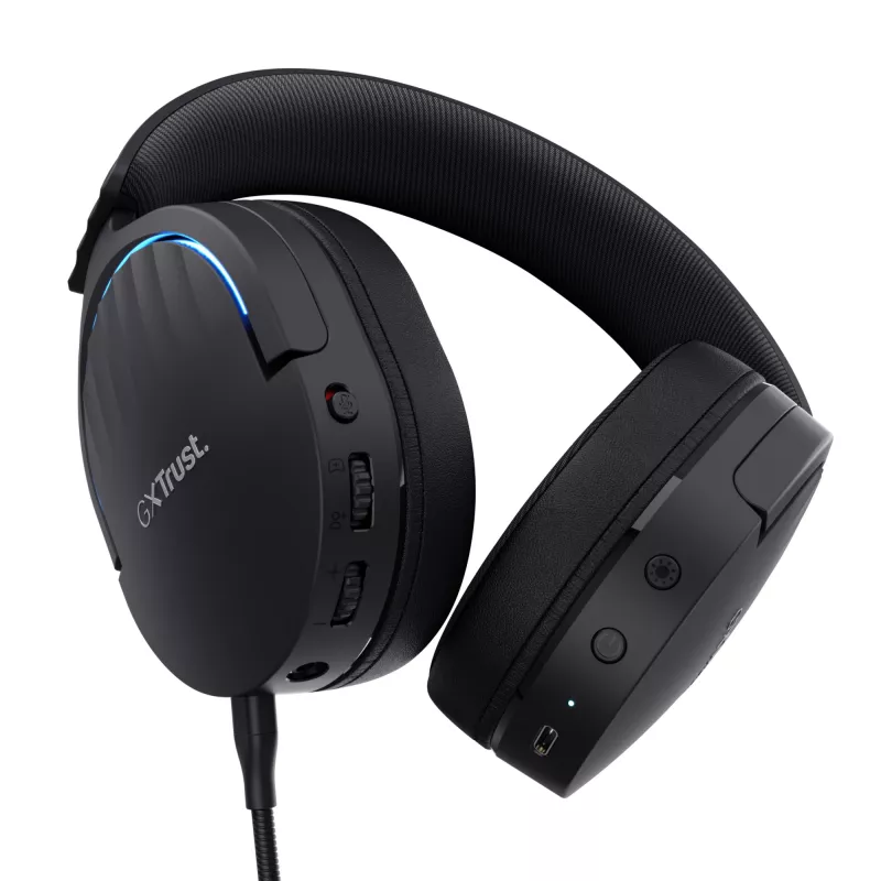 Trust GXT 491 Fayzo headset káblový & bezdrôtový head-band herný USB Type-C Bluetooth čierny