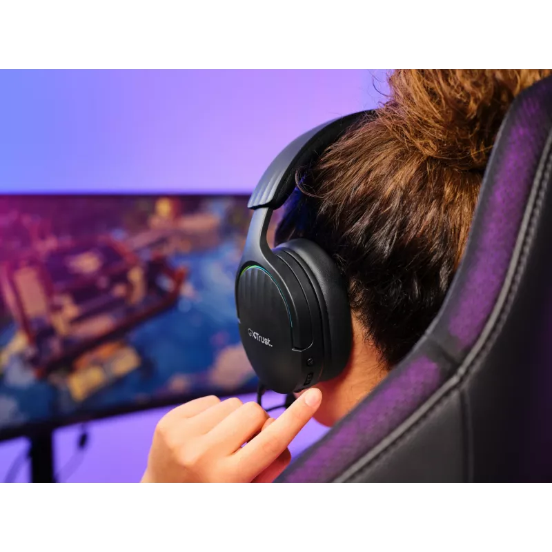 Trust GXT 491 Fayzo headset káblový & bezdrôtový head-band herný USB Type-C Bluetooth čierny