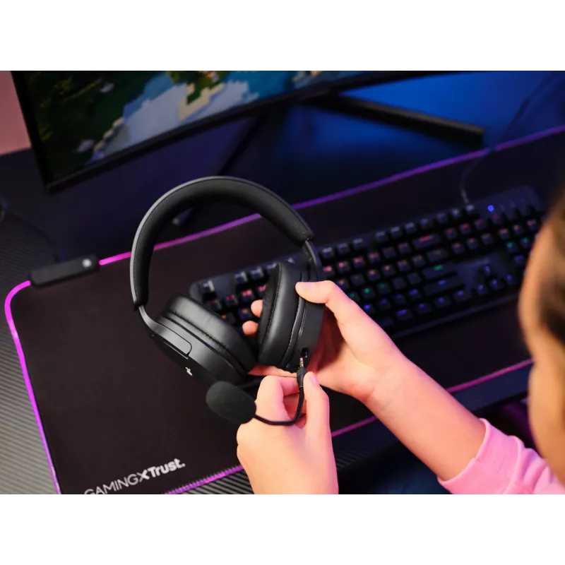 Trust GXT 491 Fayzo headset káblový & bezdrôtový head-band herný USB Type-C Bluetooth čierny