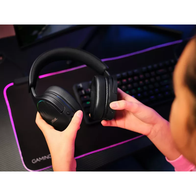 Trust GXT 491 Fayzo headset káblový & bezdrôtový head-band herný USB Type-C Bluetooth čierny