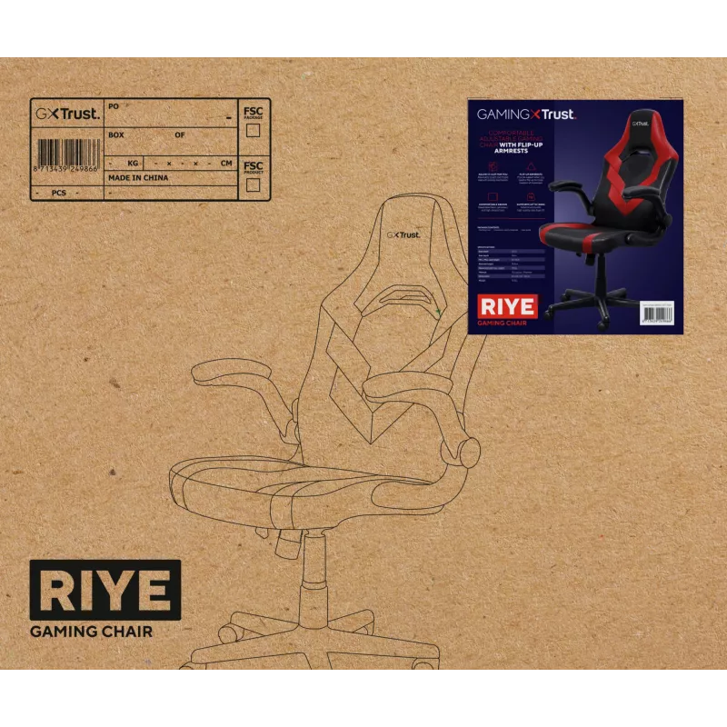 Trust GXT 703R RIYE univerzálna herná stolička čierna, červená