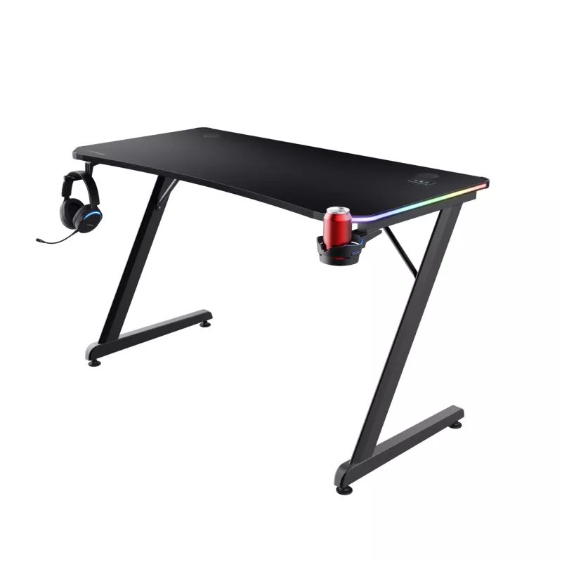 Obdĺžnikový stôl TRUST GXT 709 LUMINUS čierny 1200x600x740 mm