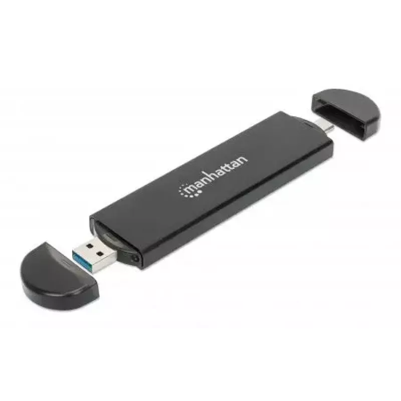 Puzdro na SSD Manhattan M.2 NVMe SATA USB-C USB-A 10 Gbps čierne