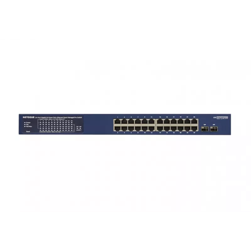 NETGEAR GS724TP-300EUS sieťový switch Managed L2/L3/L4 Gigabit Ethernet (10/100/1000) Power over Ethernet (PoE) modrý