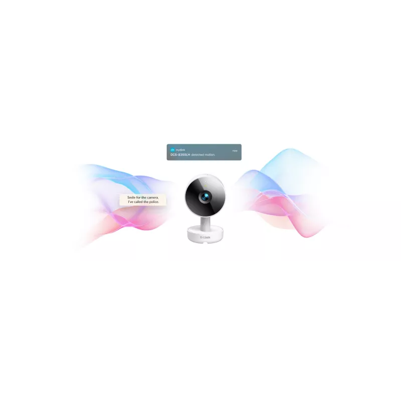 D-Link 2K QHD interiérová Wi-Fi kamera DCS-8350LH, IP bezpečnostná kamera, interiér, káblová & bezdrôtová, Amazon Alexa & Google Assistant, stolná, biela