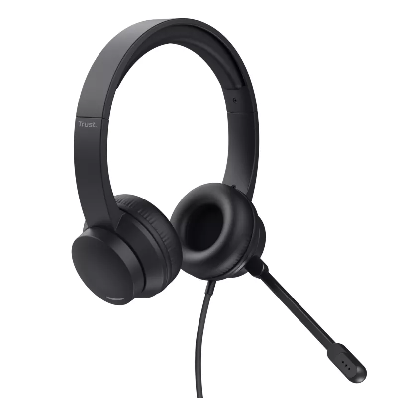 Trust HS-150 headset káblový s hlavovým mostíkom kancelária/call centrum čierny