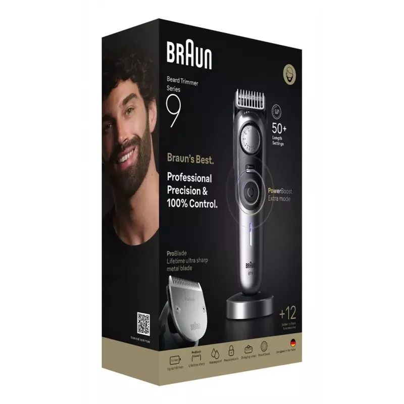 Braun BeardTrimmer 9 BT9560 akumulátor 52 2 cm mokré & suché čierna, sivá