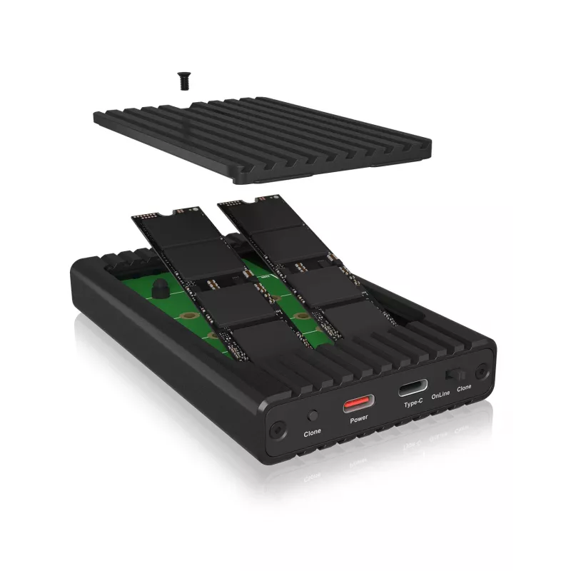 ICY BOX IB-2817MCL-C31 puzdro na SSD čierne M.2 USB napájané