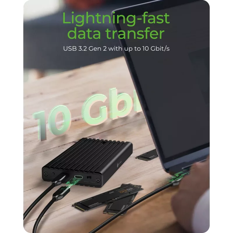ICY BOX IB-2817MCL-C31 puzdro na SSD čierne M.2 USB napájané