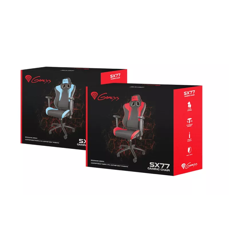 GENESIS SX77 PC herná stolička čalúnené sedadlo čierna, červená