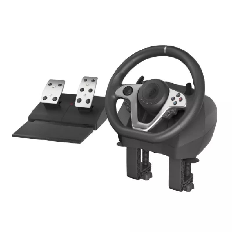 GENESIS Seaborg 400 čierna, strieborná USB volant + pedále Nintendo Switch, PC, PlayStation 4, Playstation 3, Xbox 360, Xbox One, Xbox One S, Xbox One X
