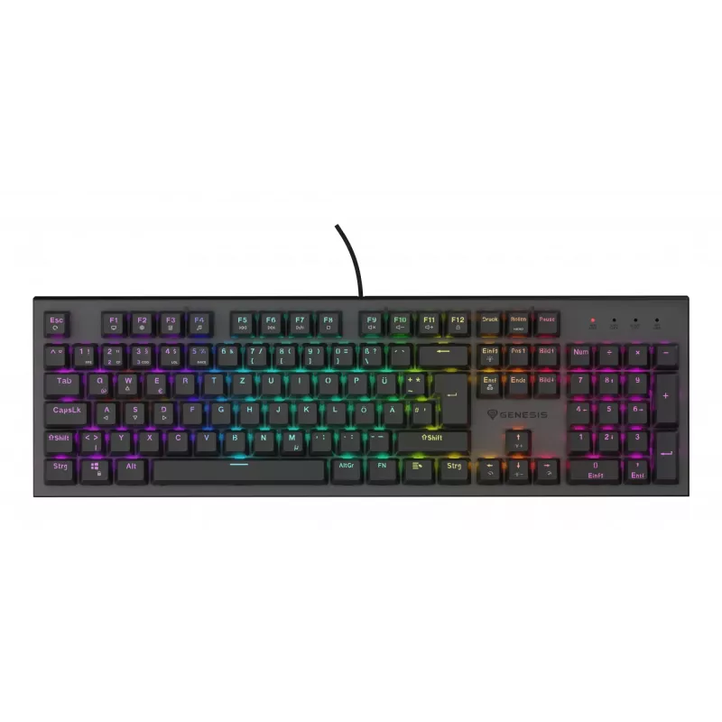 GENESIS Thor 303 herná klávesnica USB QWERTZ nemecká čierna mechanická RGB
