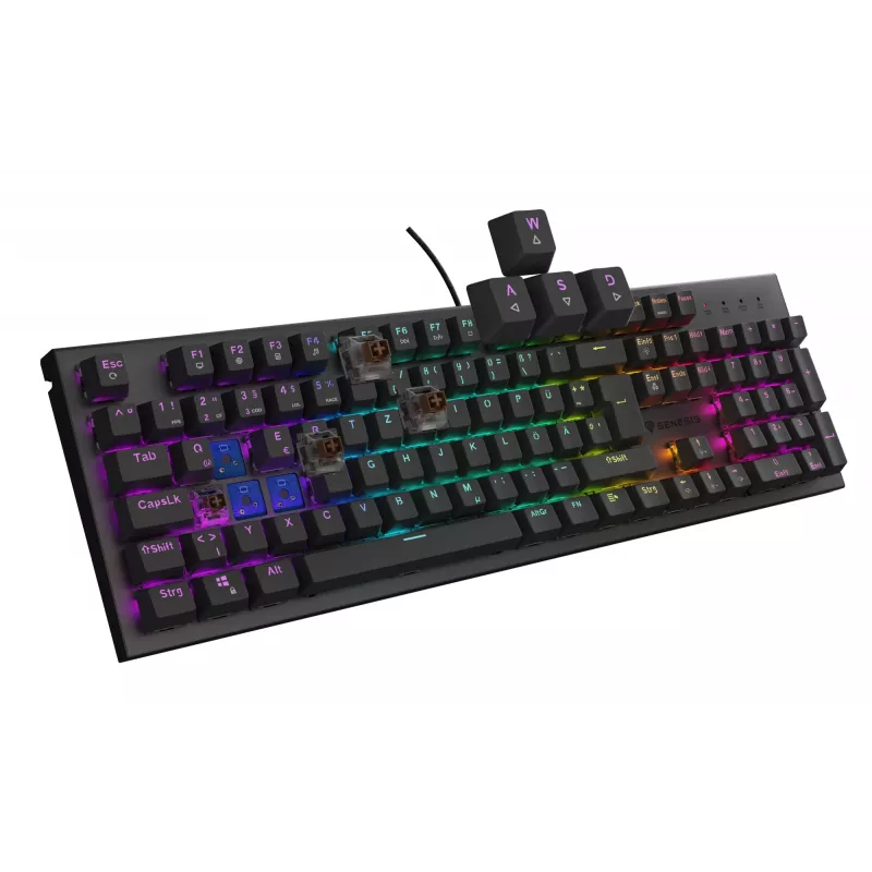 GENESIS Thor 303 herná klávesnica USB QWERTZ nemecká čierna mechanická RGB