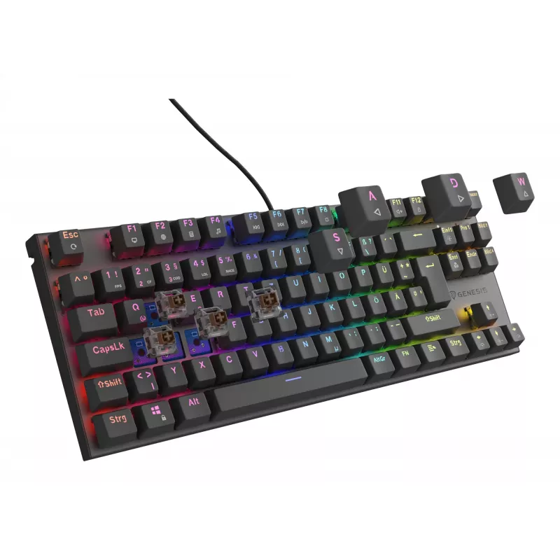 GENESIS Thor 303 TKL klávesnica herná USB QWERTZ nemecká čierna