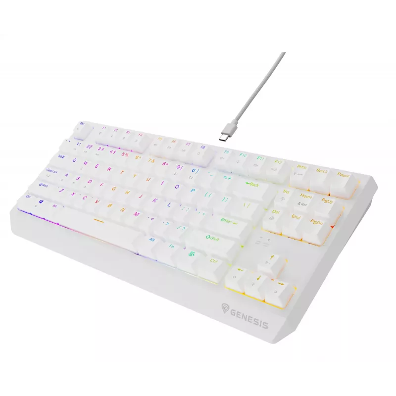 GENESIS Thor 230 TKL klávesnica herná USB QWERTY US-anglická biela
