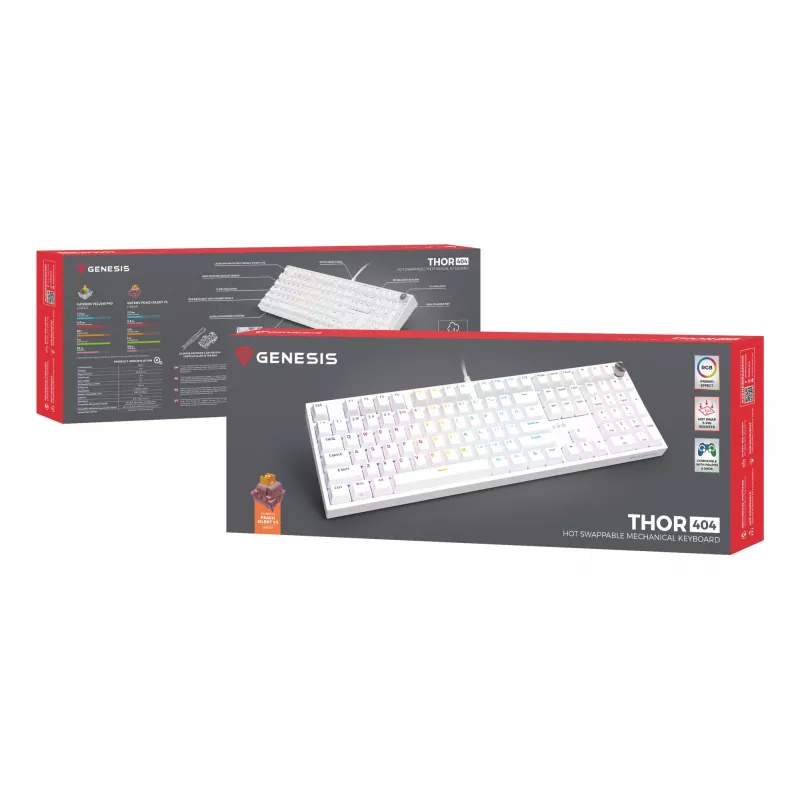 GENESIS NKG-2300 klávesnica univerzálna USB QWERTY anglická biela